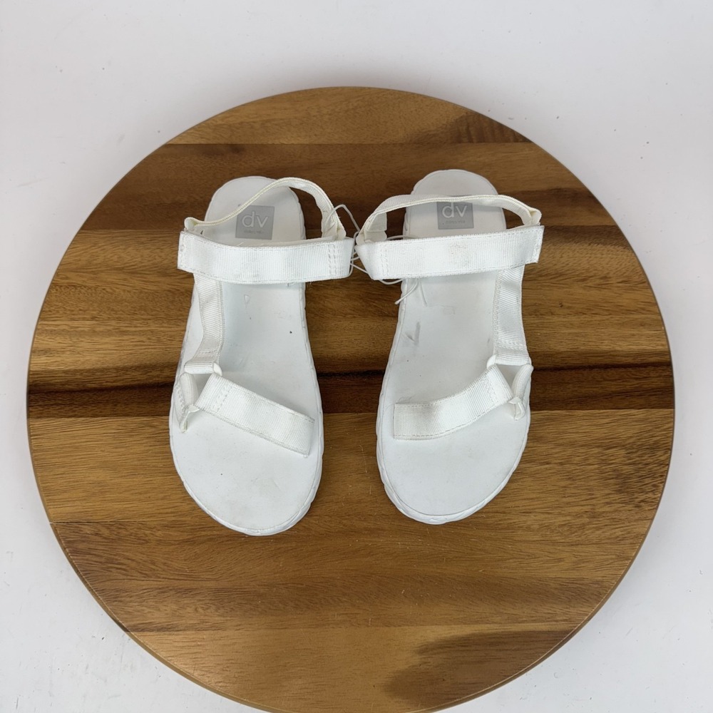 New NWOB Big Kids Dolce Vita Zaidey Strappy Platform White Sandals Size 5 Y